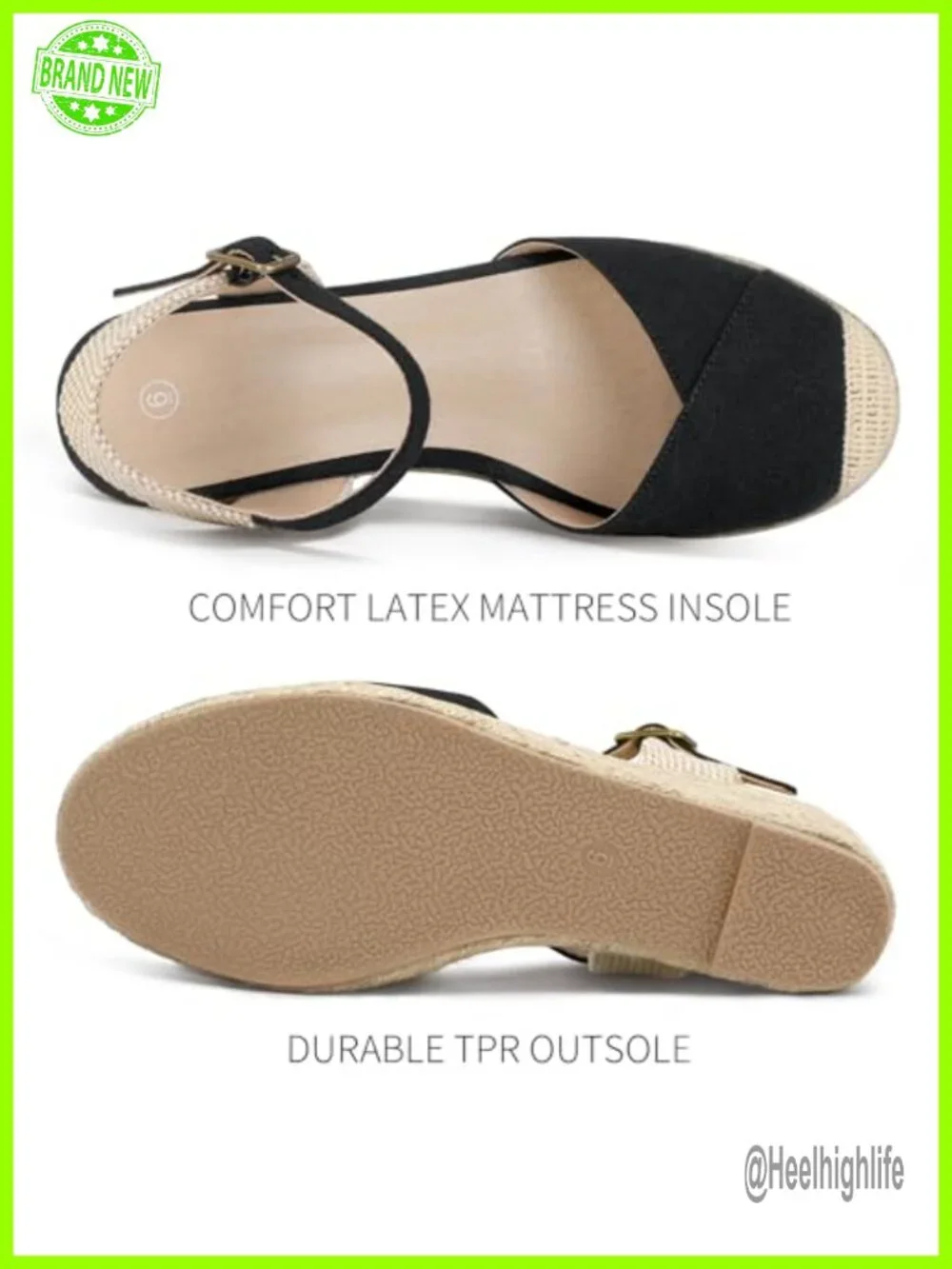Womens Espadrille Wedge Sandals Closed Toe Platform Summer Shoes Buckle